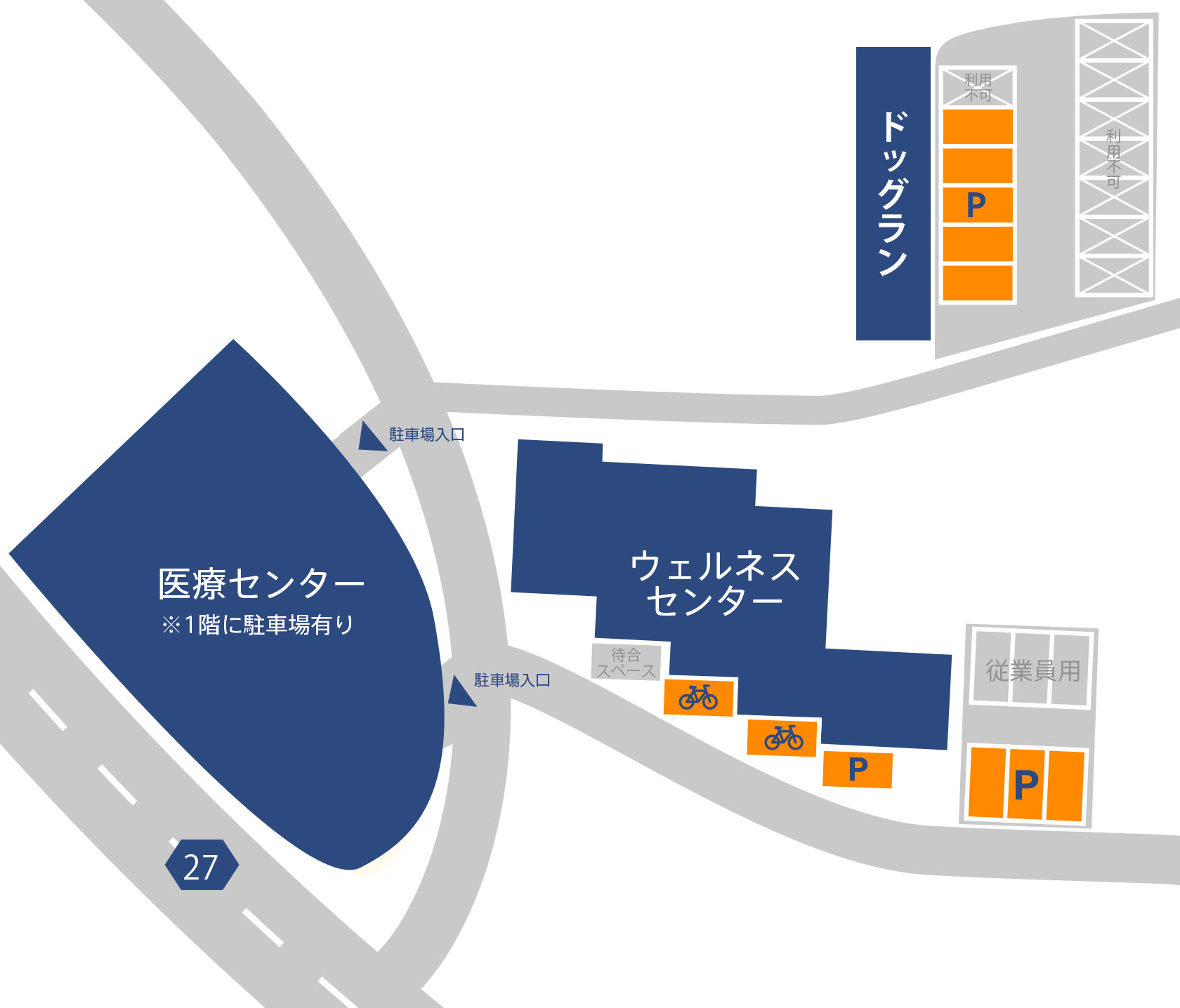 大津分院駐車場の地図